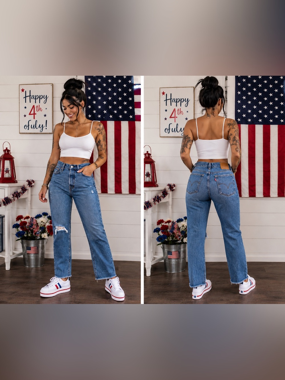Levi’s Wedgie Straight Distressed Jeans